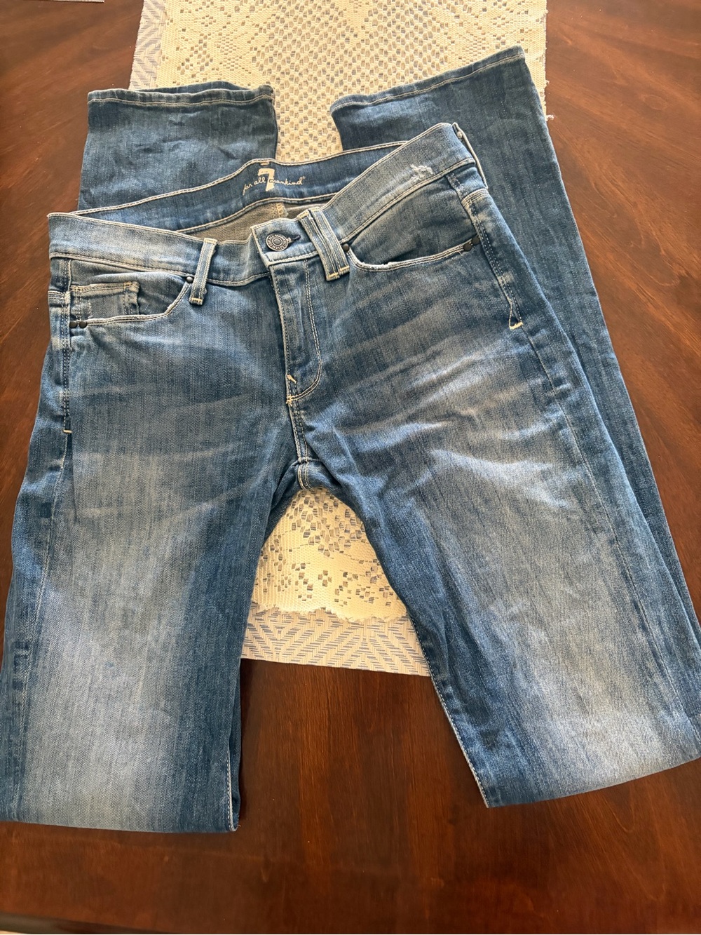 Womens 7 for all man kind Blue Washed Denim Jeans